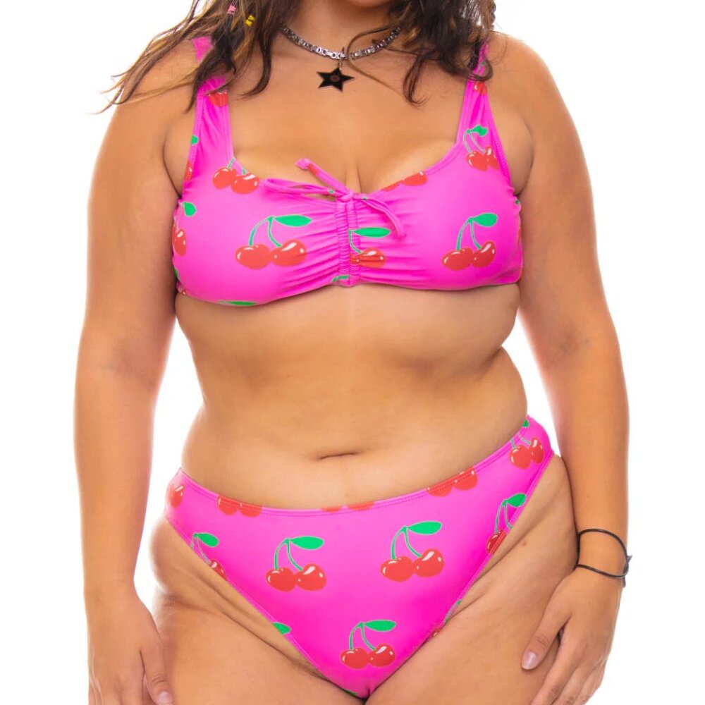 Tunnel Vision Cherry Drawcord Bikini Set